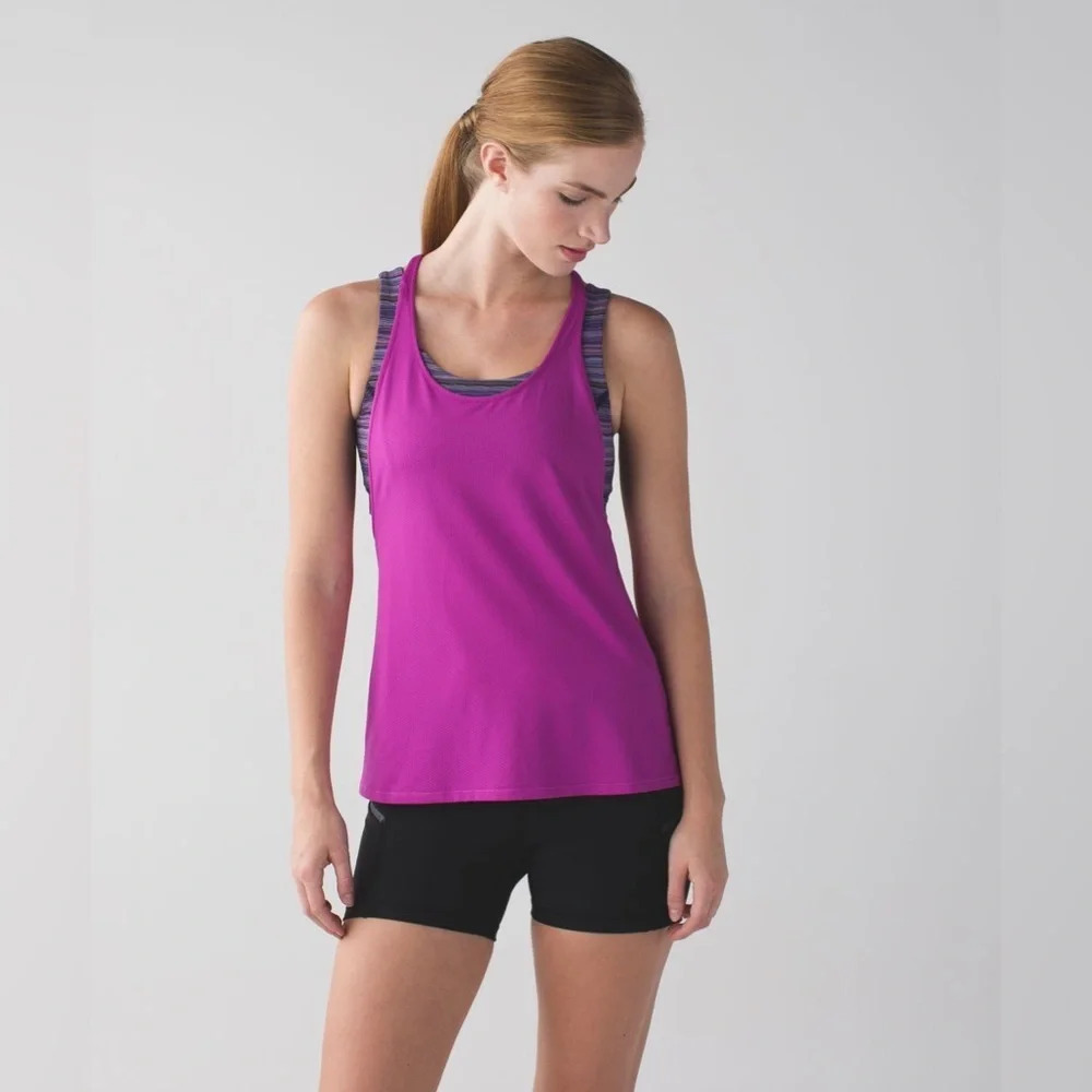 Lululemon All Sport Support Tank Built In Bra Ultra Violet Purple Size 2